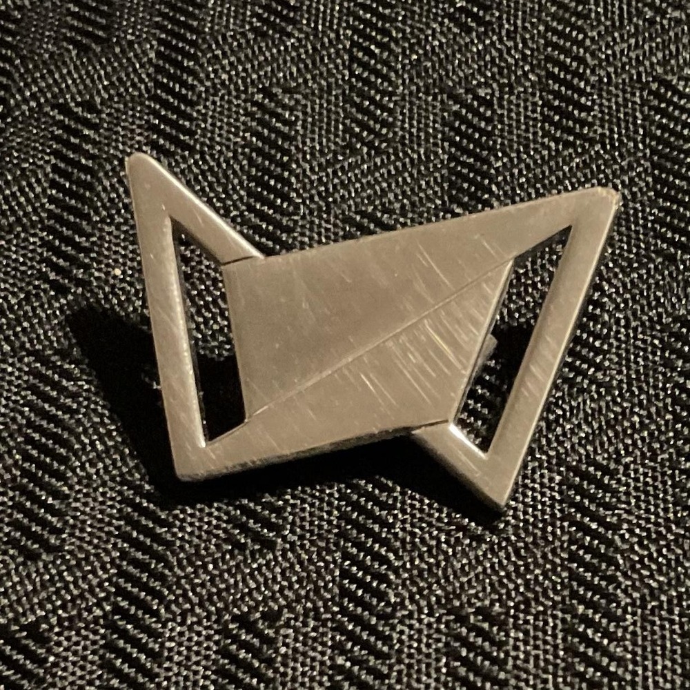 Silver Geometric Abstract Bolo Tie Slide Metal Minimalist Design Made in USA